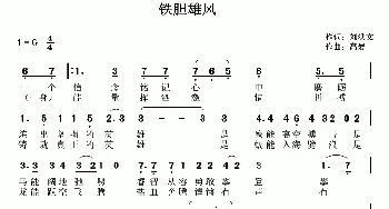 ​铁胆雄风_民歌简谱_词曲:刘洪文 高岩