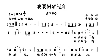 我要回家过年_民歌简谱_词曲:彭宏 曹贤邦