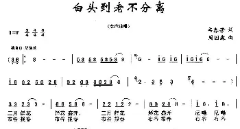 白头到老不分离_民歌简谱_词曲:韦春芳 周国森