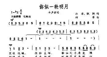 你似一轮明月_民歌简谱_词曲:冰洁 飘飘 何萍