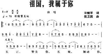 祖国，我属于你_民歌简谱_词曲:宋继军 侯卫国