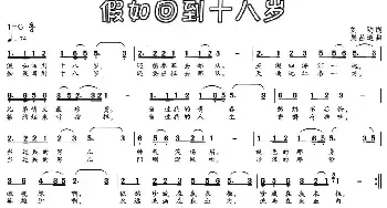 假如回到十八岁_民歌简谱_词曲:刘明 吴昌道