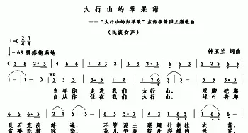 太行山的苹果甜_民歌简谱_词曲:钟玉兰 钟玉兰