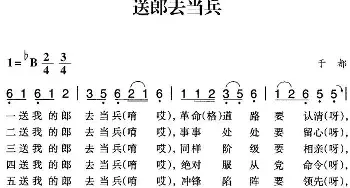 赣南闽西红色歌曲：送郎去当兵_民歌简谱_词曲: 于都民歌