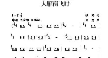 大雁南飞时_民歌简谱_词曲:张婷 屈勇