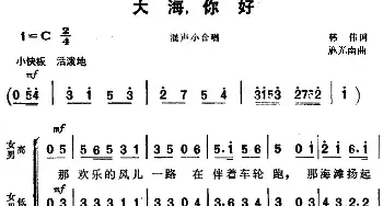 大海，你好 _民歌简谱_词曲:韩伟 施光南