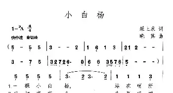 小白杨_民歌简谱_词曲:梁上泉 晓其