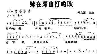 妹在深山打哟吙_民歌简谱_词曲:邓东源 邓东源