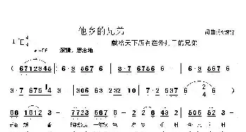 他乡的兄弟_民歌简谱_词曲:张锐锋 张锐锋