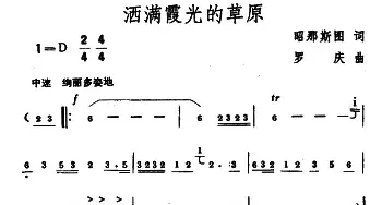 洒满霞光的草原_民歌简谱_词曲:昭那斯图 罗庆