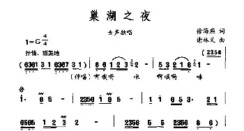 巢湖之夜_民歌简谱_词曲:徐海燕 谢林义