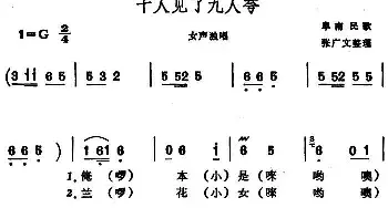 十人见了九人夸 _民歌简谱_词曲: