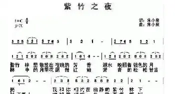 紫竹之夜_民歌简谱_词曲:朱小泉 朱小泉