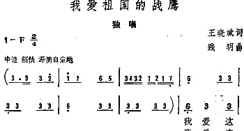 我爱祖国的战鹰_民歌简谱_词曲:王晓斌 践明