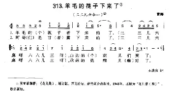 羊毛的筏子下来了_民歌简谱_词曲: