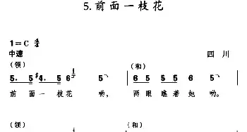 前面一枝花_民歌简谱_词曲: