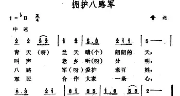 拥护八路军_民歌简谱_词曲: 山西晋北民歌