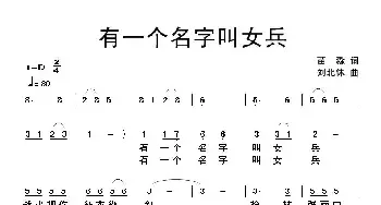 有一个名字叫女兵_民歌简谱_词曲:苗淼 刘北休