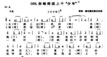 你给我送上个“少年”_民歌简谱_词曲: