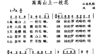 高高山上一枝花_民歌简谱_词曲: