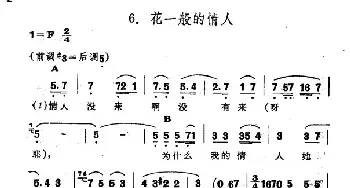 花一般的情人_民歌简谱_词曲: