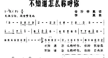 不知道怎么称呼你_民歌简谱_词曲:金沙 李胤 李胤