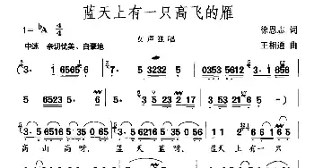 蓝天上有一只高飞的雁_民歌简谱_词曲:徐恩志 王相通