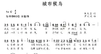 城市候鸟_民歌简谱_词曲:赵大国 罗奕欢