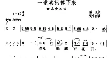 一道喜讯传下来_民歌简谱_词曲:醒民 张鸣剑