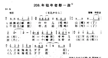 年轻年老都一般_民歌简谱_词曲: