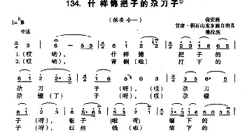 什样锦把子的尕刀子_民歌简谱_词曲: