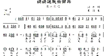 妈妈送我去当兵_民歌简谱_词曲:刘伟 景治