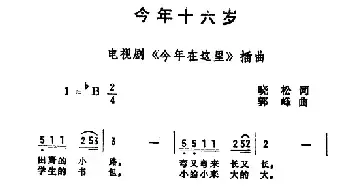 今年十六岁_民歌简谱_词曲:晓松 郭峰