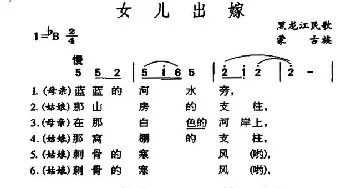 女儿出嫁_民歌简谱_词曲: