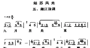 姑苏风光五、湘江浪调_民歌简谱_词曲: