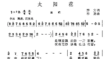 太阳花_民歌简谱_词曲:乔方 平远