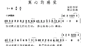 真心的感觉_民歌简谱_词曲:逯海田 郭洪钧