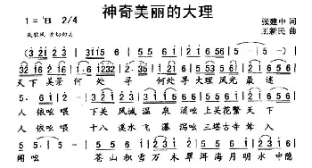 神奇美丽的大理_民歌简谱_词曲:张建中 王新民