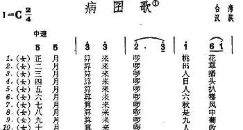 病囝歌_民歌简谱_词曲: