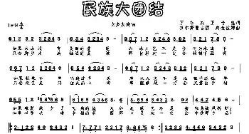 民族大团结_民歌简谱_词曲:王东杰、王晗钰 努尔斯曼古丽、央金拉姆