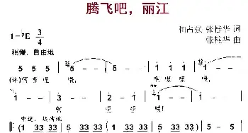 腾飞吧，丽江_民歌简谱_词曲:和占强、张桂华 张桂华