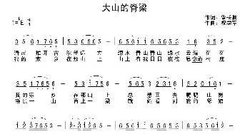 大山的脊梁_民歌简谱_词曲:肇长拥 祝学军