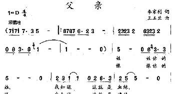 父亲_民歌简谱_词曲:李京利 王玉兰