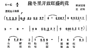 隆冬里开放旺盛的花_民歌简谱_词曲:宋斌廷 王群