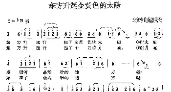 东方升起金黄色的太阳_民歌简谱_词曲: