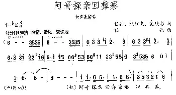 阿哥探亲回彝寨_民歌简谱_词曲:任兵 等 任兵