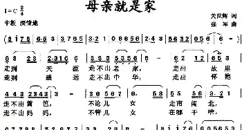 母亲就是家_民歌简谱_词曲:关世辉 张军