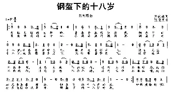 钢盔下的十八岁_民歌简谱_词曲:王伏焱 张晓贞