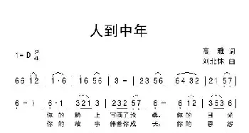 人到中年_民歌简谱_词曲:高雅 刘北休