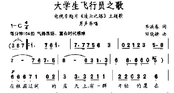 大学生飞行员之歌_民歌简谱_词曲:李洪春 田晓耕